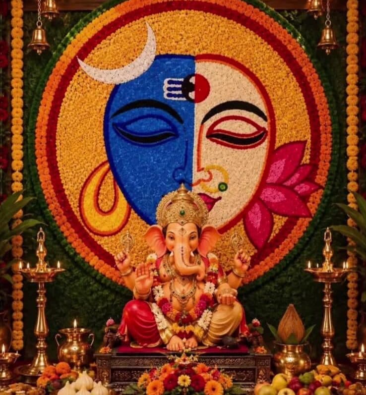 Ganapati compact decoration idea